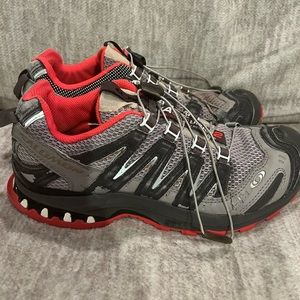 Salomon XA 3D Ultra 2 Trail Running Shoes Gray Red Hiking Women’s Size 7